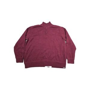 Eddie Bauer Men's Size 2XL Red Heavyweight Knit Quarter Zip Pullover